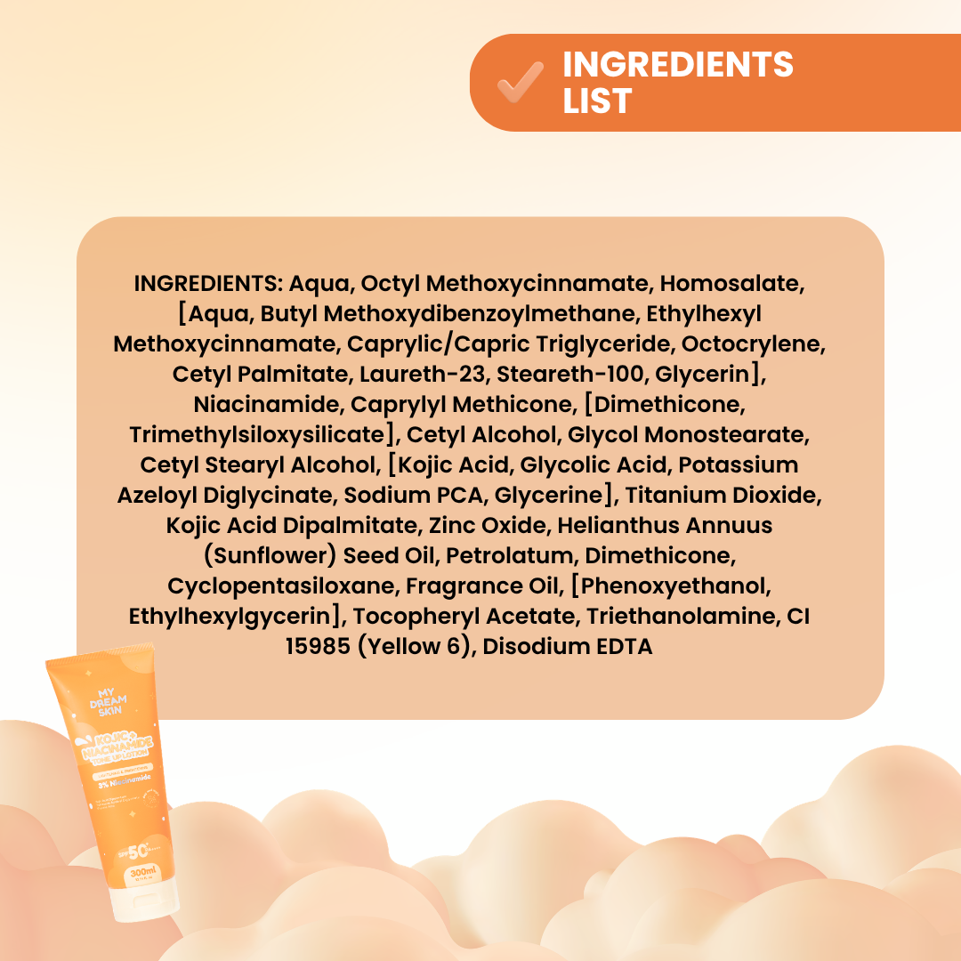 My Dream Skin Kojic + Niacinamide Tone Up & Whitening Lotion SPF50+ PA++++ BUNDLE OF 2 x 300 ML