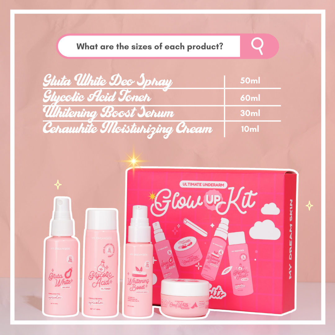 ULTIMATE UNDERARM GLOW UP KIT MY DREAM SKIN | SUPER LIGHTENING | CLARIFYING | SOOTHING | ODOR AND SWEAT CONTROL