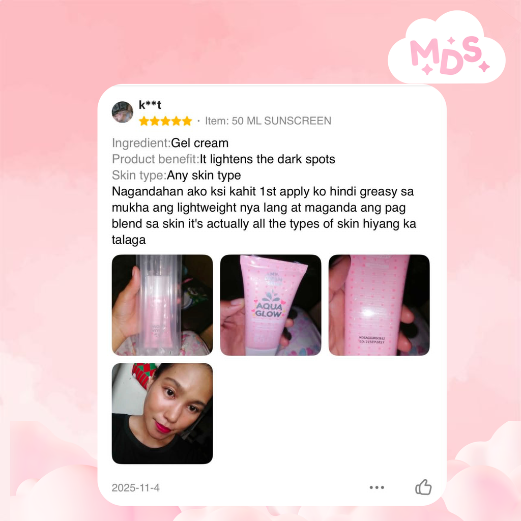☀️ My Dream Skin Aqua Glow Sunscreen Cream SPF50+ PA++++ 50 ML