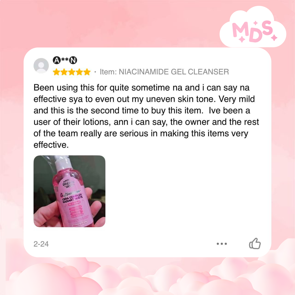 💗 My Dream Skin Niacinamide + Cera Complex Radiant White Gel Cleanser