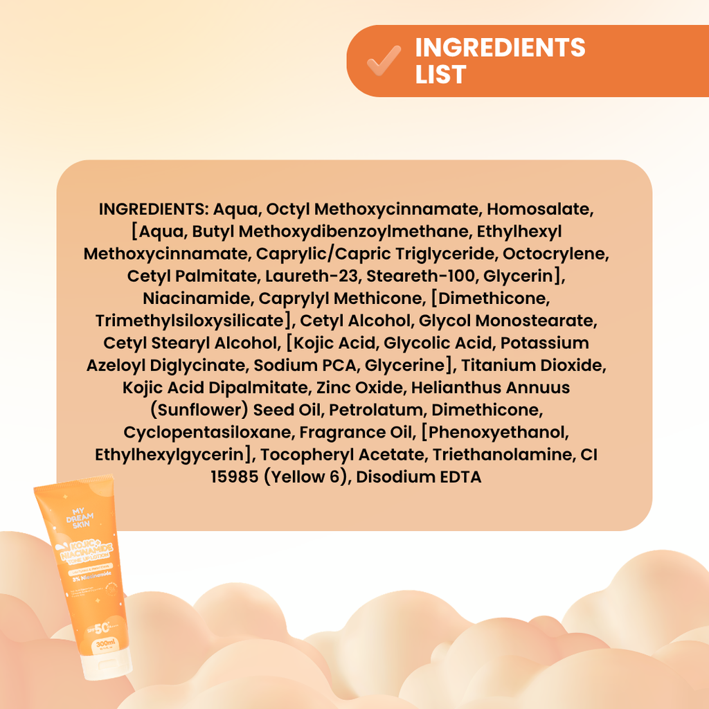 My Dream Skin Kojic + Niacinamide Tone Up & Whitening Lotion SPF50+ PA++++ 300 ML