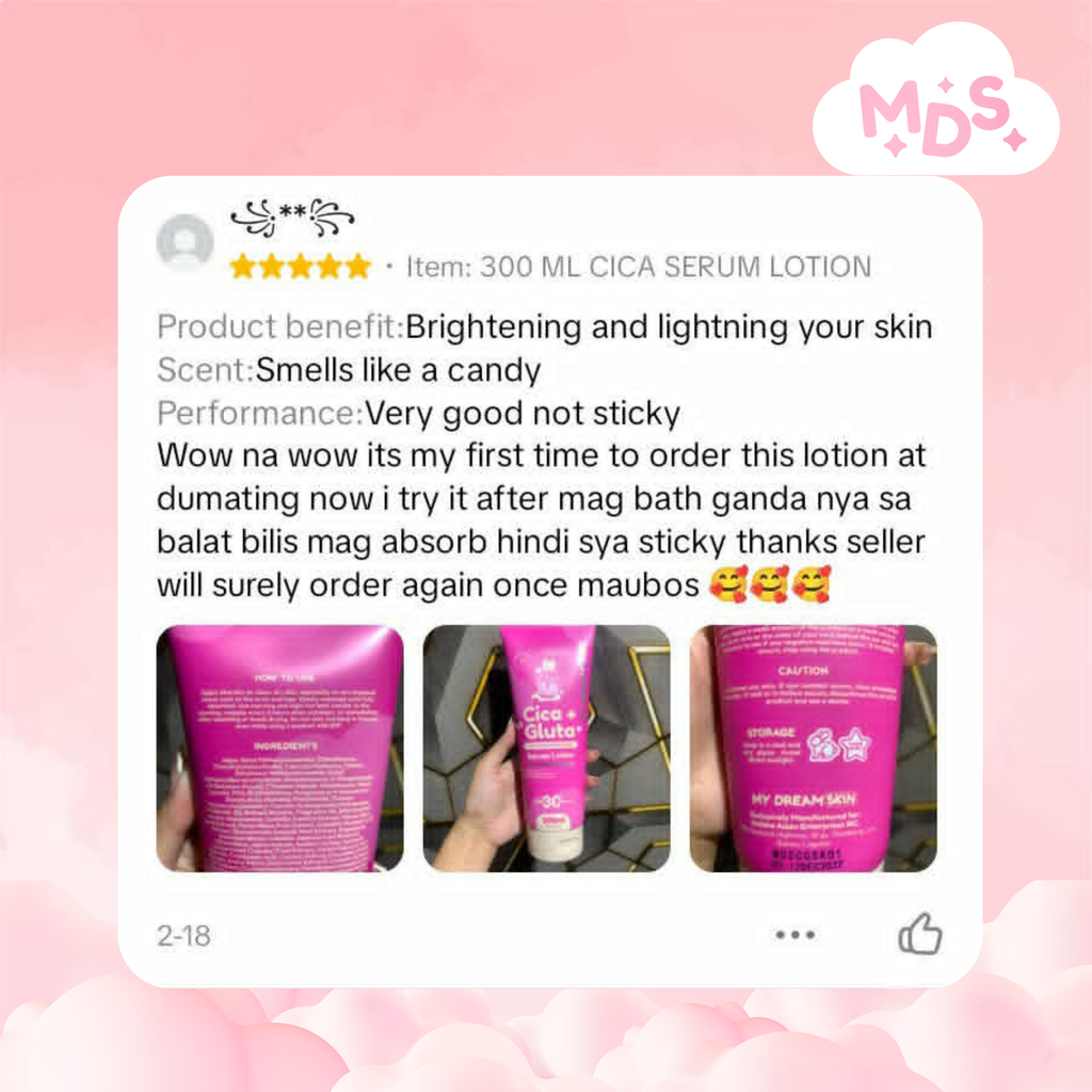 🌸 My Dream Skin Cica + Gluta Whitening Serum Lotion SPF30+ PA++++ 300 ML