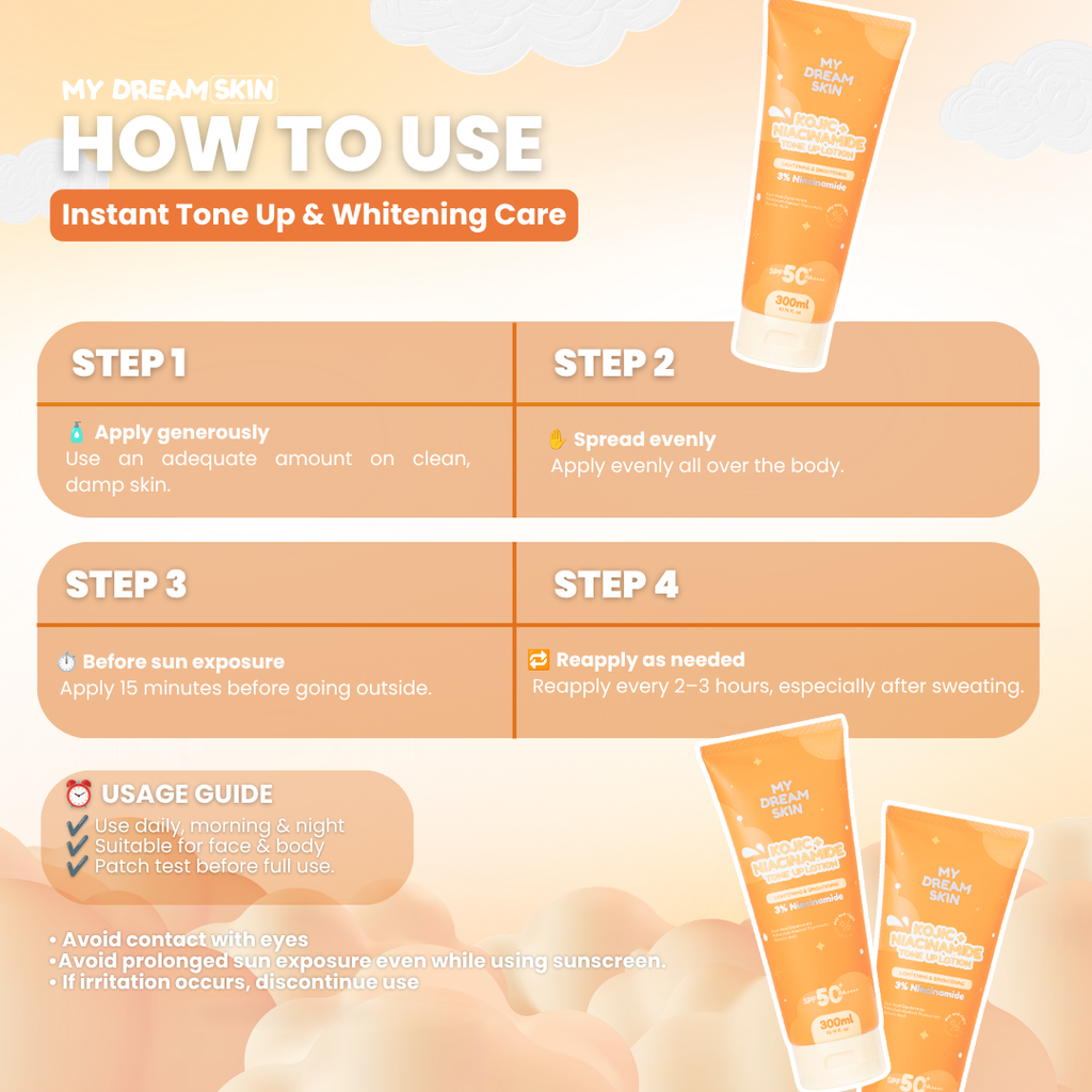 My Dream Skin Kojic + Niacinamide Tone Up & Whitening Lotion SPF50+ PA++++ 300 ML