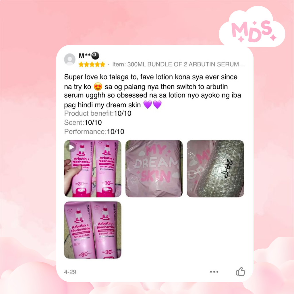 ✨ My Dream Skin Arbutin + Niacinamide Whitening Serum Lotion SPF30+ PA++++ 300 ML