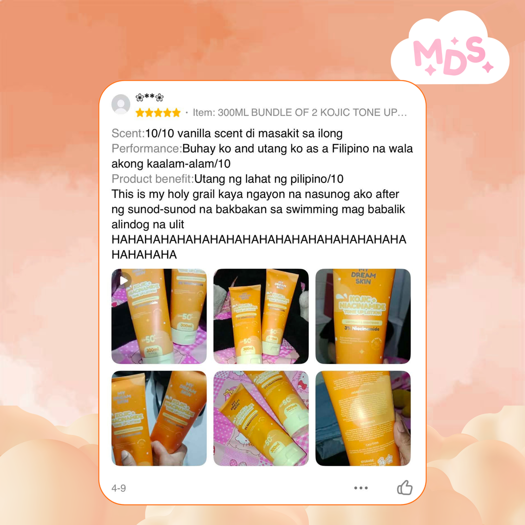 My Dream Skin Kojic + Niacinamide Tone Up & Whitening Lotion SPF50+ PA++++ 300 ML