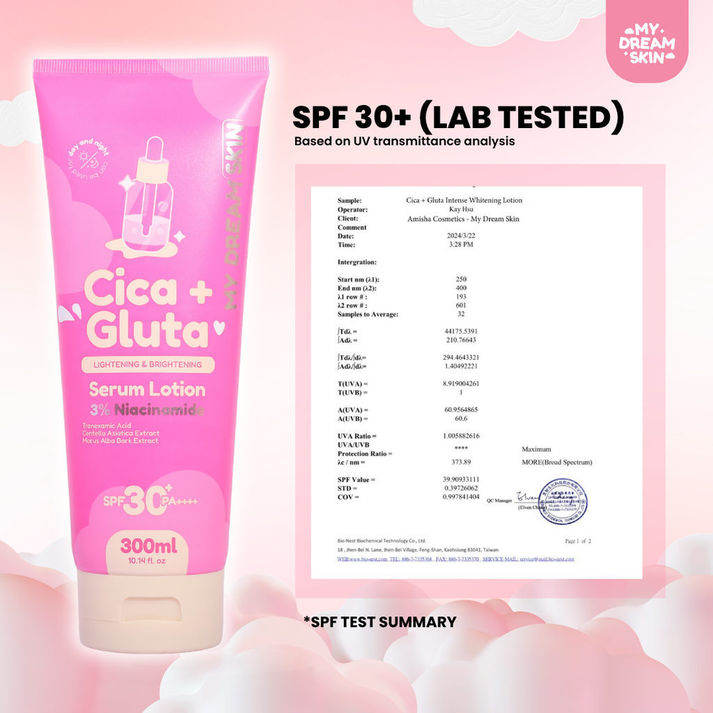 🌸 My Dream Skin Cica + Gluta Whitening Serum Lotion SPF30+ PA++++ 300 ML