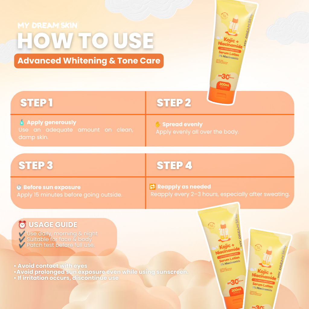 ✨ My Dream Skin Kojic + Niacinamide Whitening Serum Lotion SPF30+ PA++++ 300 ML