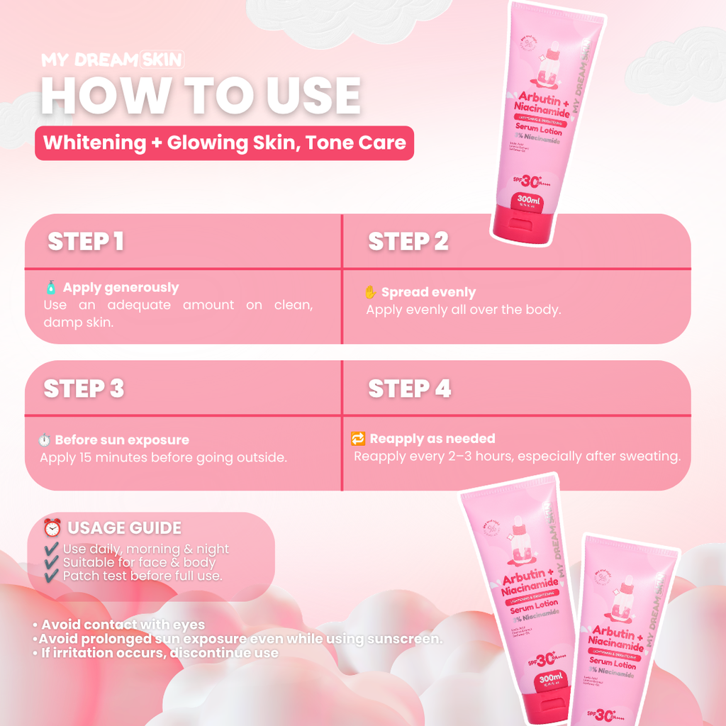 ✨ My Dream Skin Arbutin + Niacinamide Whitening Serum Lotion SPF30+ PA++++ 300 ML