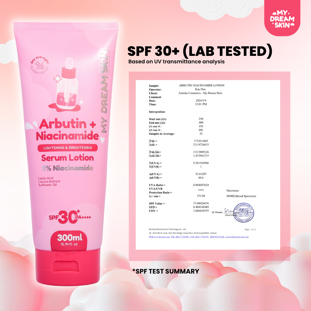 ✨ My Dream Skin Arbutin + Niacinamide Whitening Serum Lotion SPF30+ PA++++ 300 ML