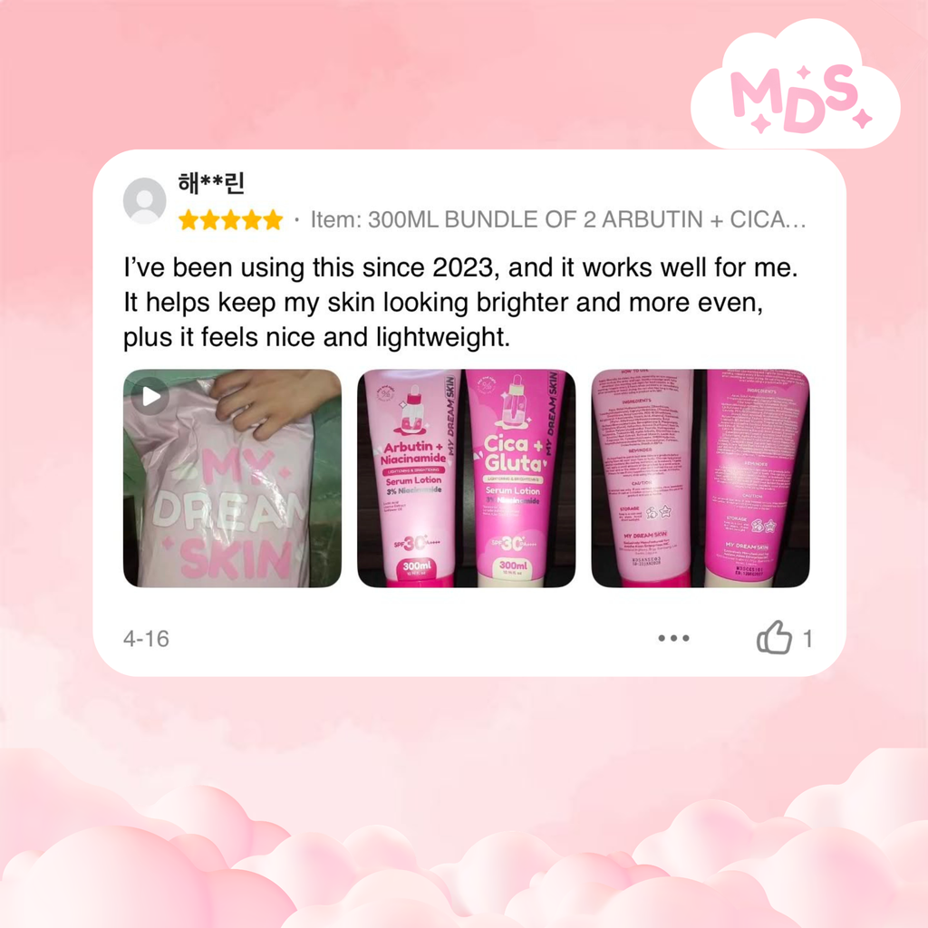 ✨ My Dream Skin Arbutin + Niacinamide Whitening Serum Lotion SPF30+ PA++++ 300 ML