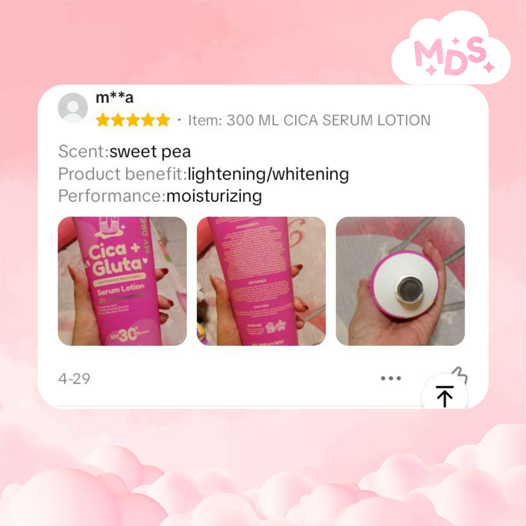 🌸 My Dream Skin Cica + Gluta Whitening Serum Lotion SPF30+ PA++++ 300 ML