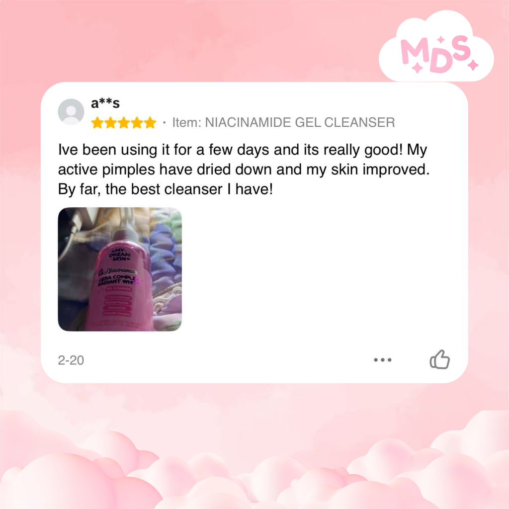 💗 My Dream Skin Niacinamide + Cera Complex Radiant White Gel Cleanser
